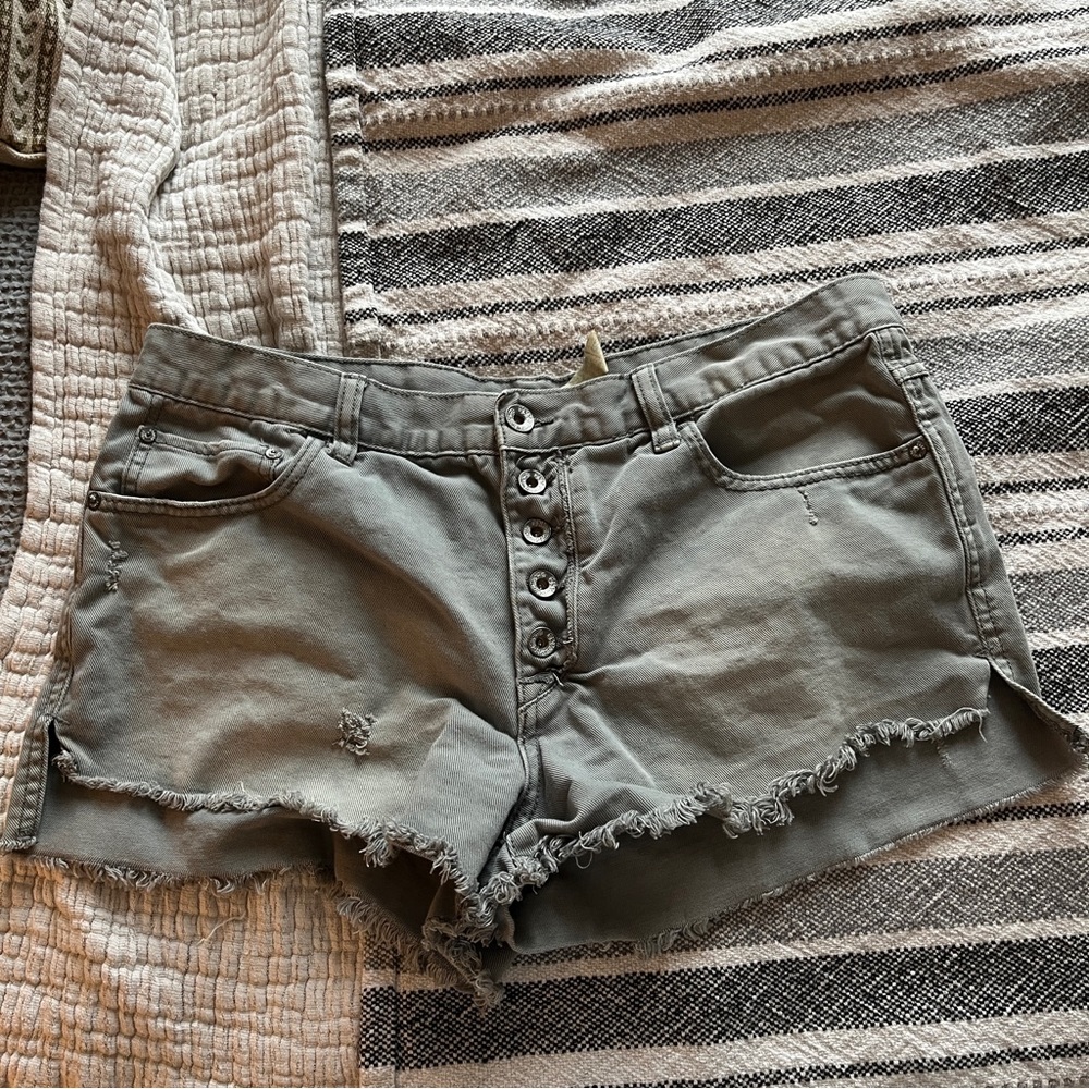 Free People Army Green Shorts